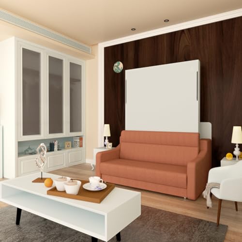 Ball & Cast Queen Size Murphy Bed Hideaway Wall Chest with Top Shelves & USB,Storage Cabinet Bed Frame w/Slat Support