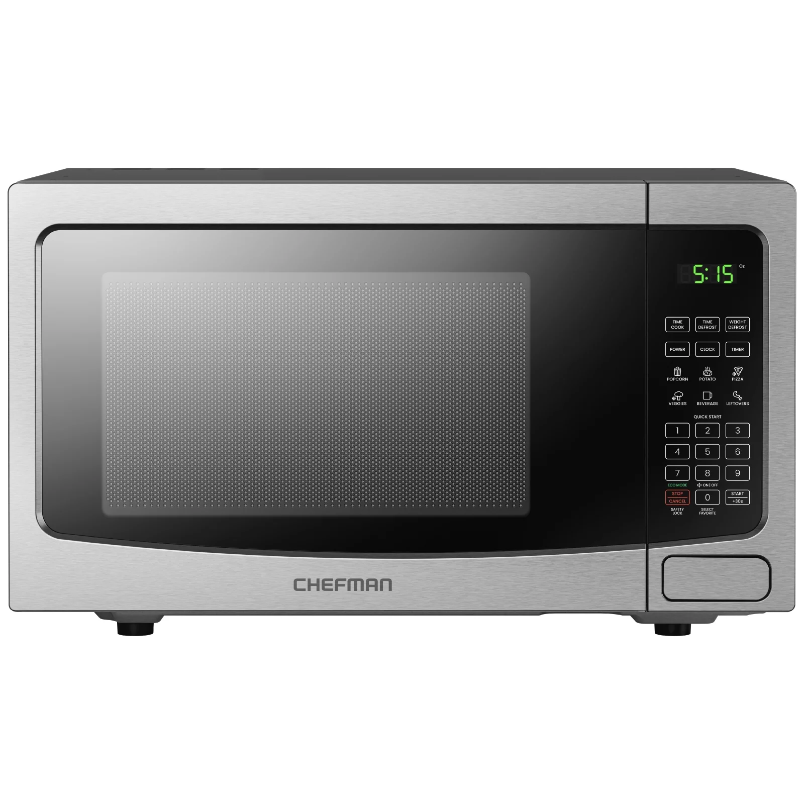 Chefman Countertop Microwave Oven 1.1 Cu. Ft. Digital Stainless Steel Microwave, 1000W