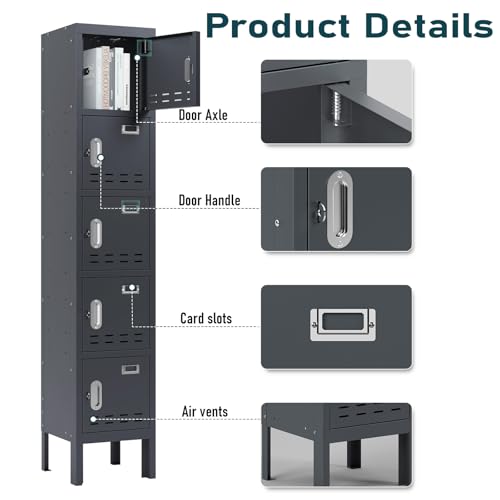 Metal Cabinet Home Office Storage,Lockers,Lockable Employees Metal Locker with Door,54" Height Steel Locker,Lockable Steel Locker for Gym,School,Home