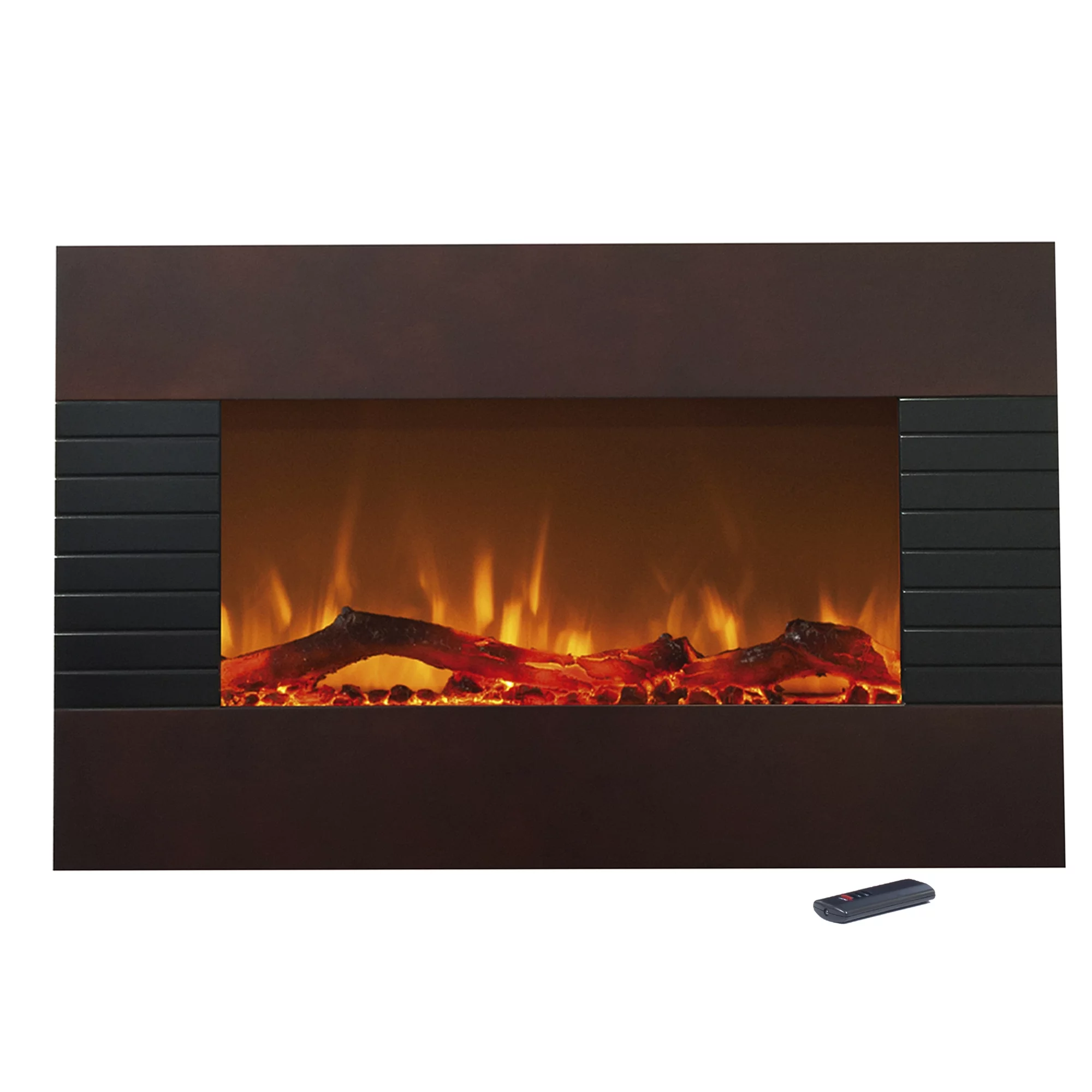 Northwest 36" Mahogany Electric Fireplace with Wall Mount & Floor Stand