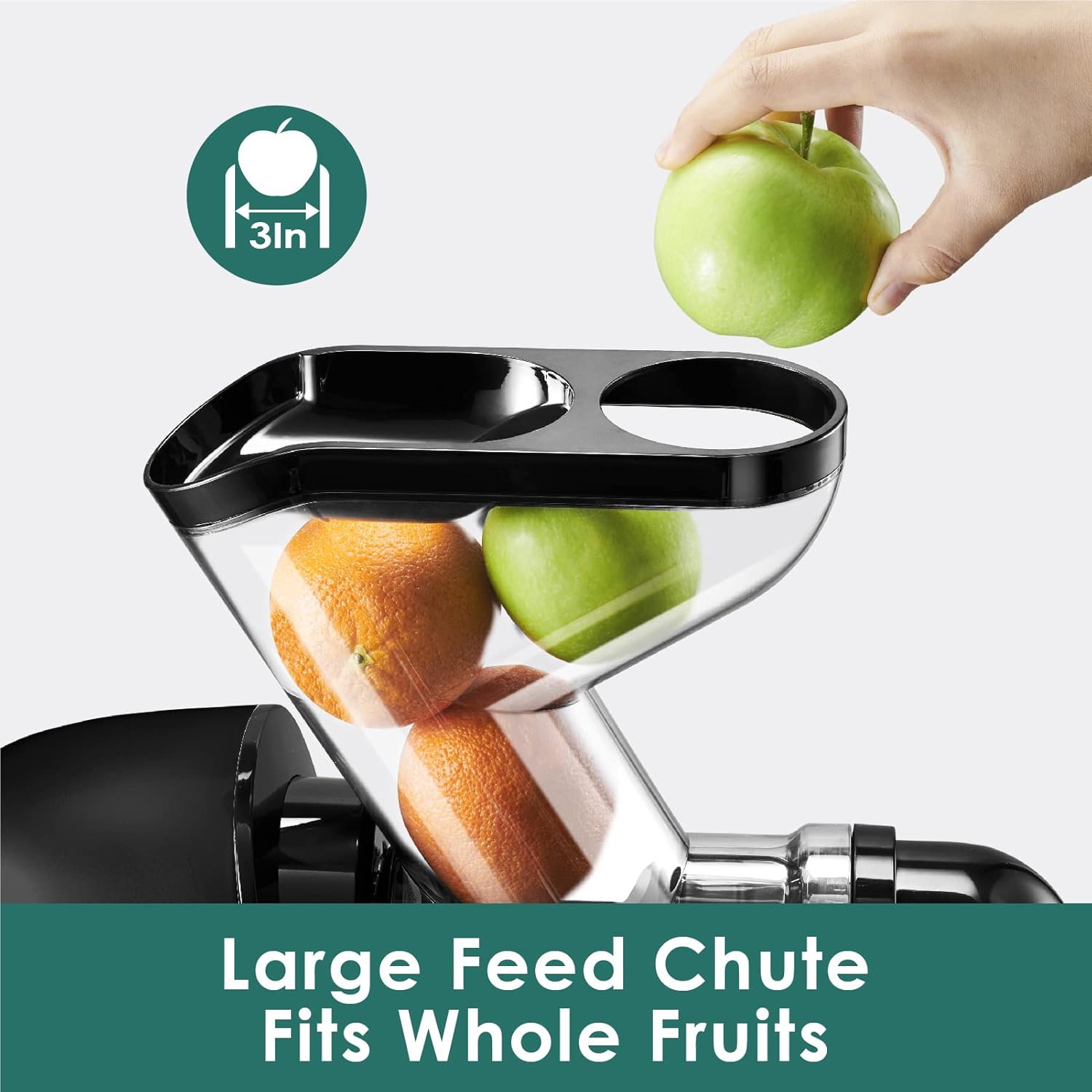 Cold Press Juicer Extractor, 3" Wide Feed Chute Slow Masticating Juicer Machines, Juice Maker, Juice Squeezer, Juicer Machines Vegetable and Fruit