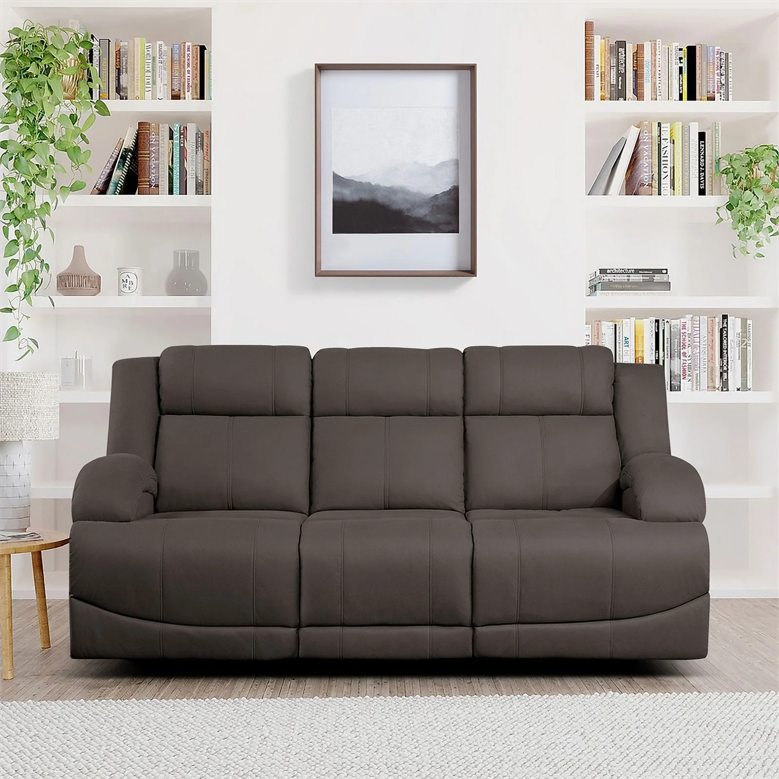 Lexicon Camryn Microfiber 2-Piece Manual Reclining Sofa Set in Chocolate