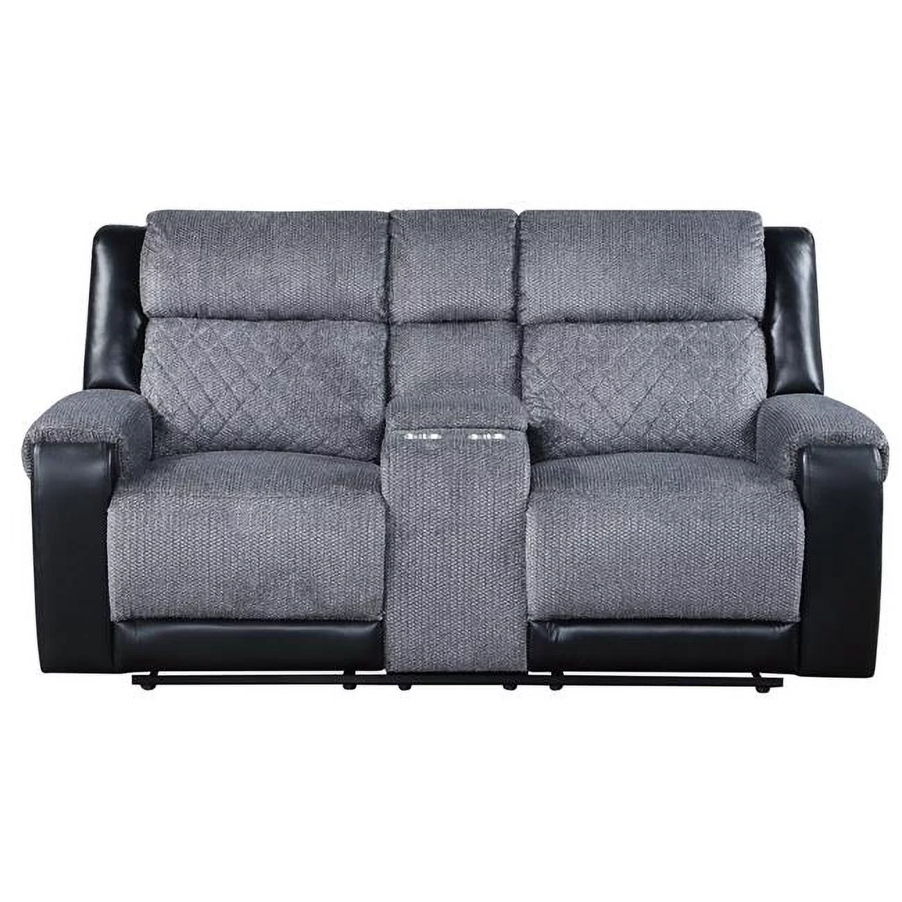 Global Furniture USA U5914 Gray/Black Console Reclining Loveseat