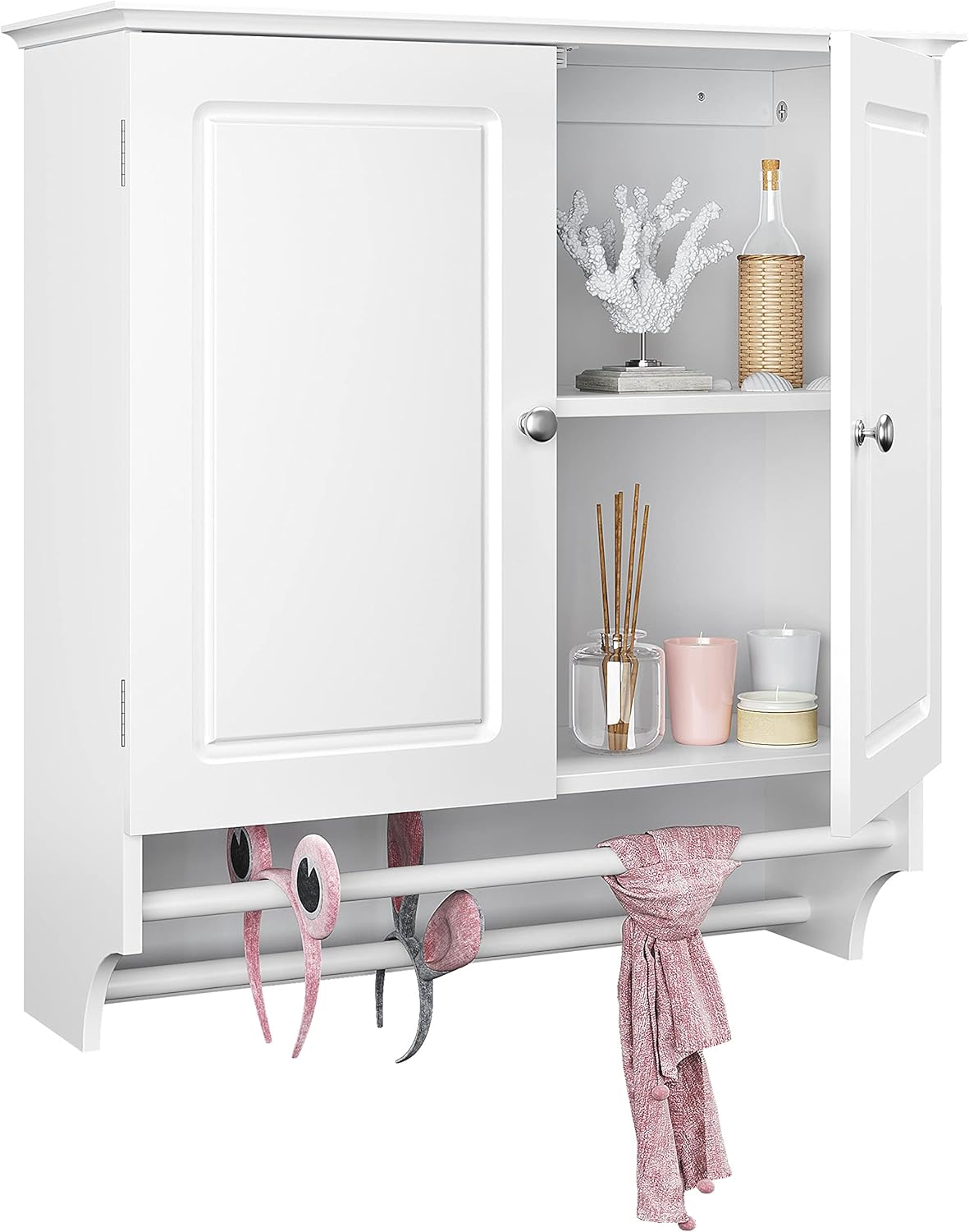 Yaheetech Bathroom/Kitchen Wall Storage Cabinet Collection Wall Cabinet 2-Door Wall Cabinet - White