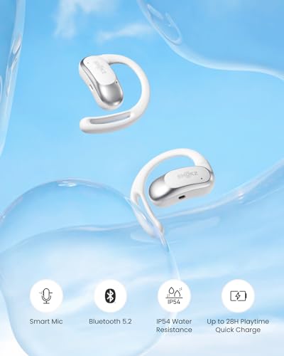 SHOKZ OpenFit Air - Open-Ear Headphones, True Wireless Earbuds, Water Resistant, Secure Earhooks for Daily Use, Black