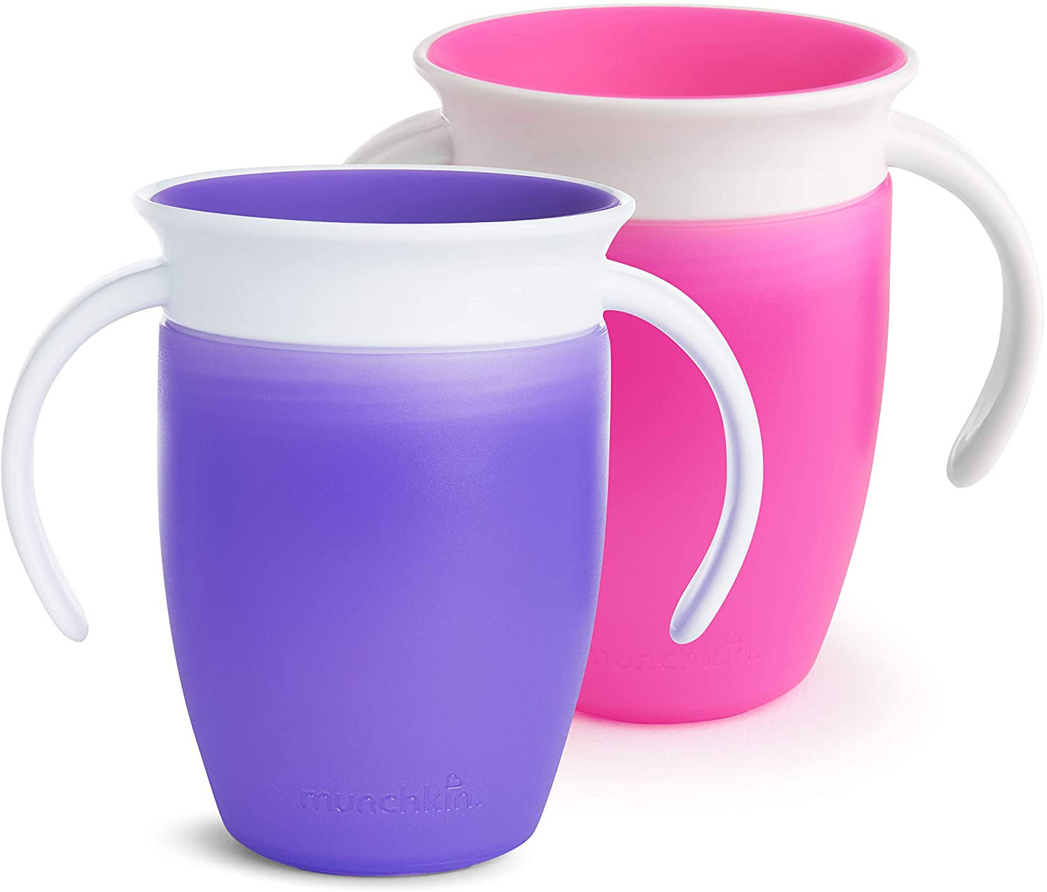 Munchkin Miracle 360 Trainer Cup, 2 Pack, Pink/Purple - Megean