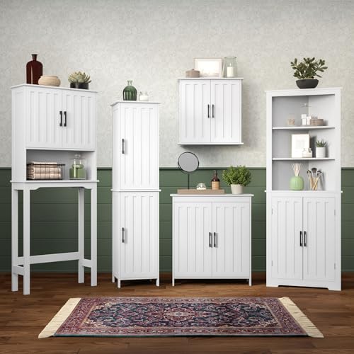 RiverRidge Monroe Two-Door Floor Storage Cabinet - Bathroom Storage Cabinet with Adjustable Shelves