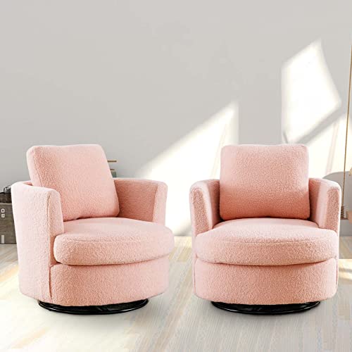 ODUWA Swivel Barrel Chair Set of 2