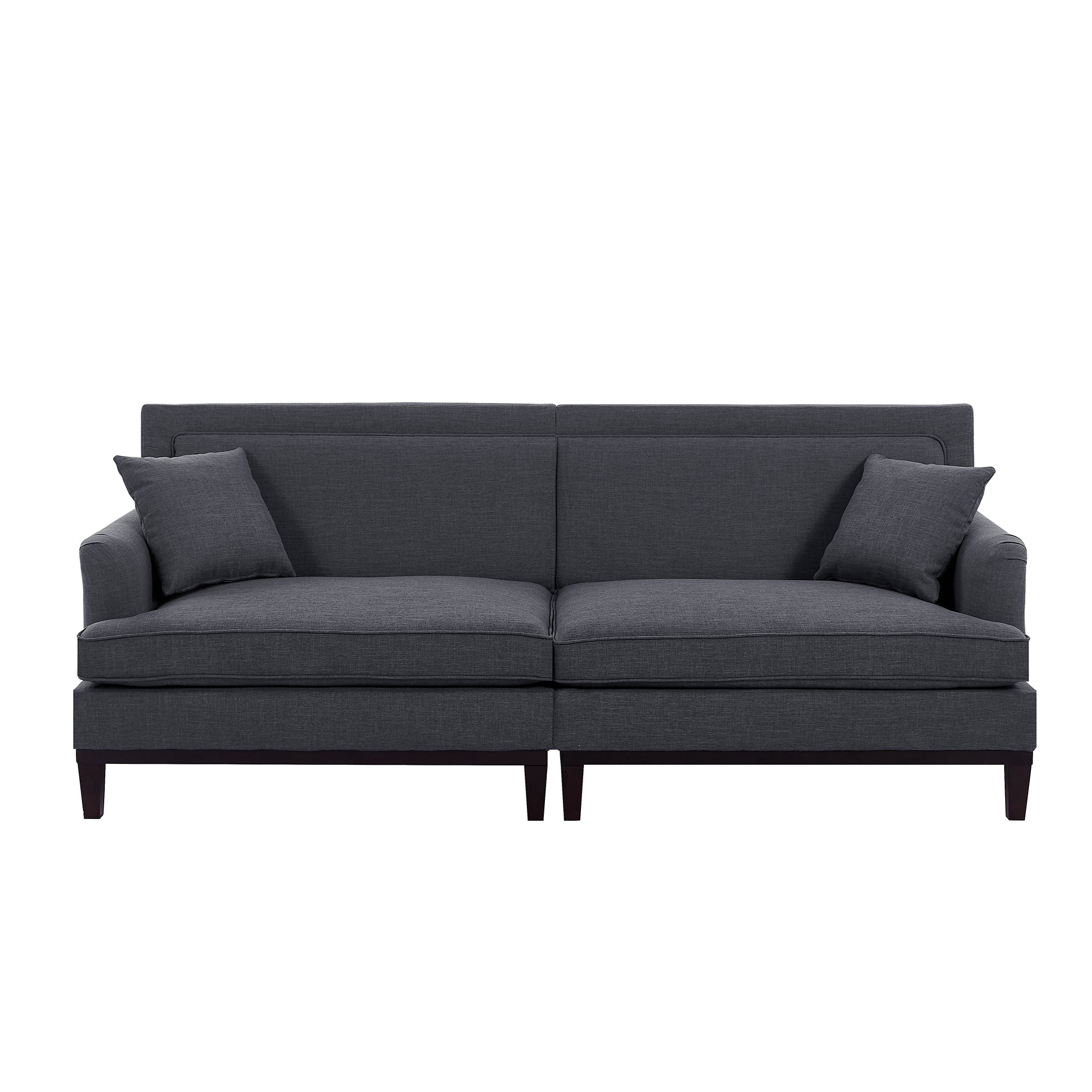 Churanty Modern Loveseat Sofa Upholstered Couch with 2 Pillows,Love Seats for Small Spaces Office Apartment,Grey