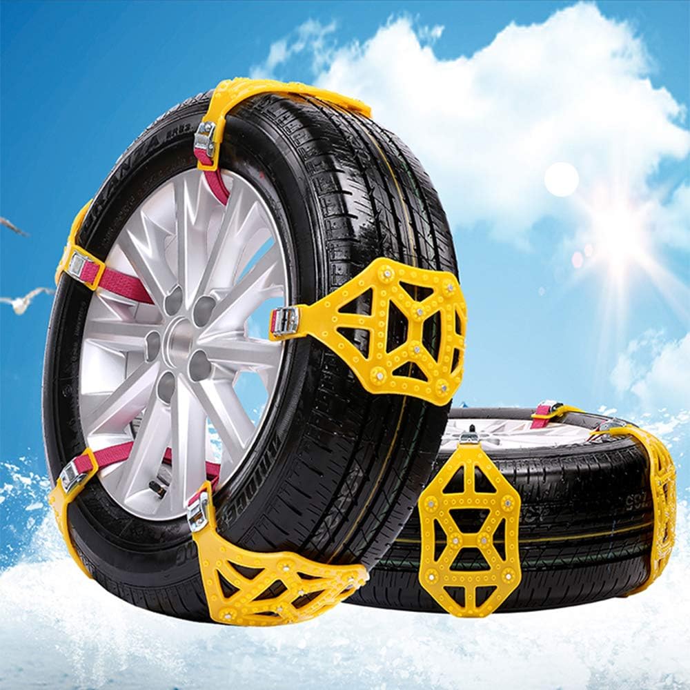 Maso Snow Chains 10Pcs Anti-Skid Snow Chains for Tyres Portable Easy to Mount Emergency Traction Car Snow Tyre Chains Universal for Tyres Width