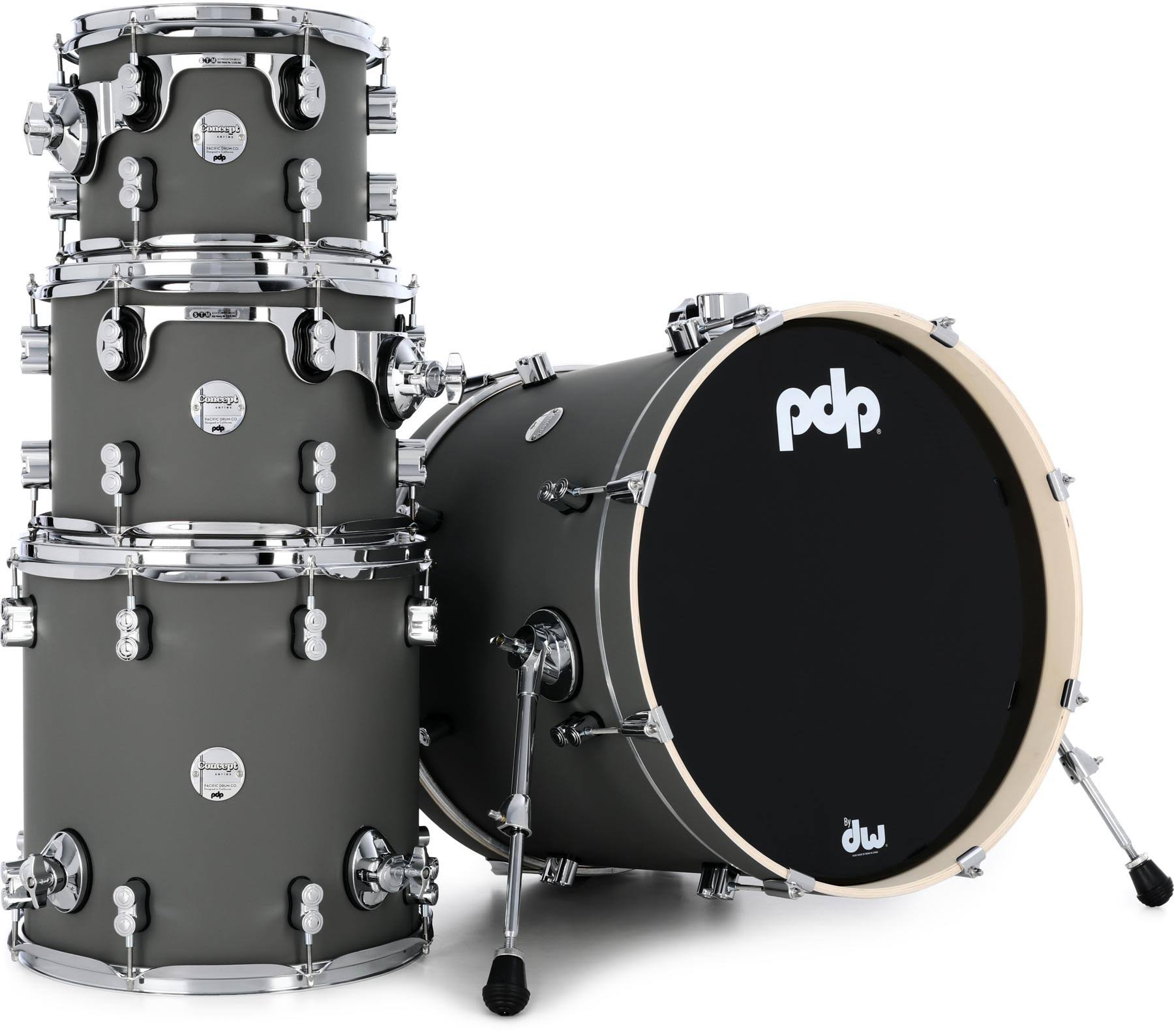 PDP Concept Maple 4-Piece Fusion Shell Pack - Satin Pewter