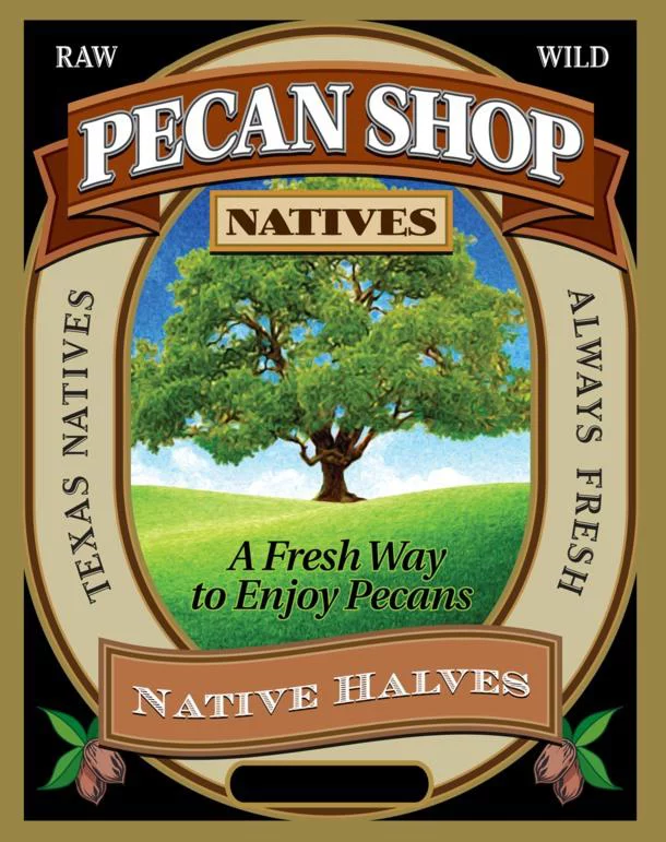 Pecan Shop Fresh Texas Native Pecan Halves, Unsprayed Raw Wild-Harvested-30 lb