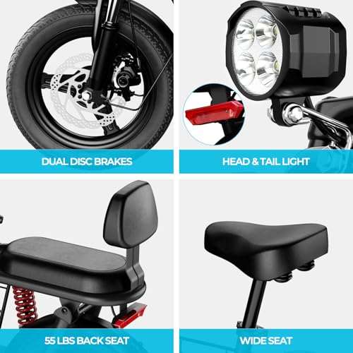 WINDHORSE C3 Adults Electric Scooter with Seat - 14” Tire, 500W Brushless Motor, 3 Speed Modes, Cruise Control, Dual Suspension, 25 Mile Range, 22MPH