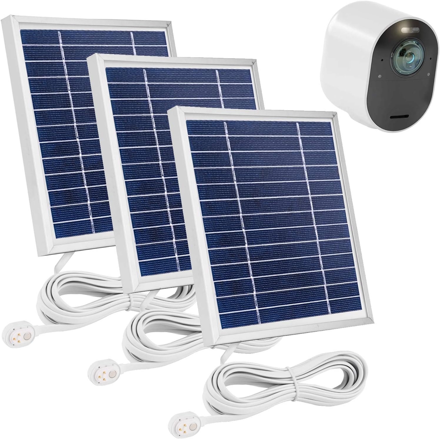 Uogw 3 Pack Solar Panel Charge for Arlo Pro 3 /Arlo Ultra/Ultra 2 /Arlo Pro 4,with 11.5ft Waterproof Magnetic Power Cable, Adjustable Mount