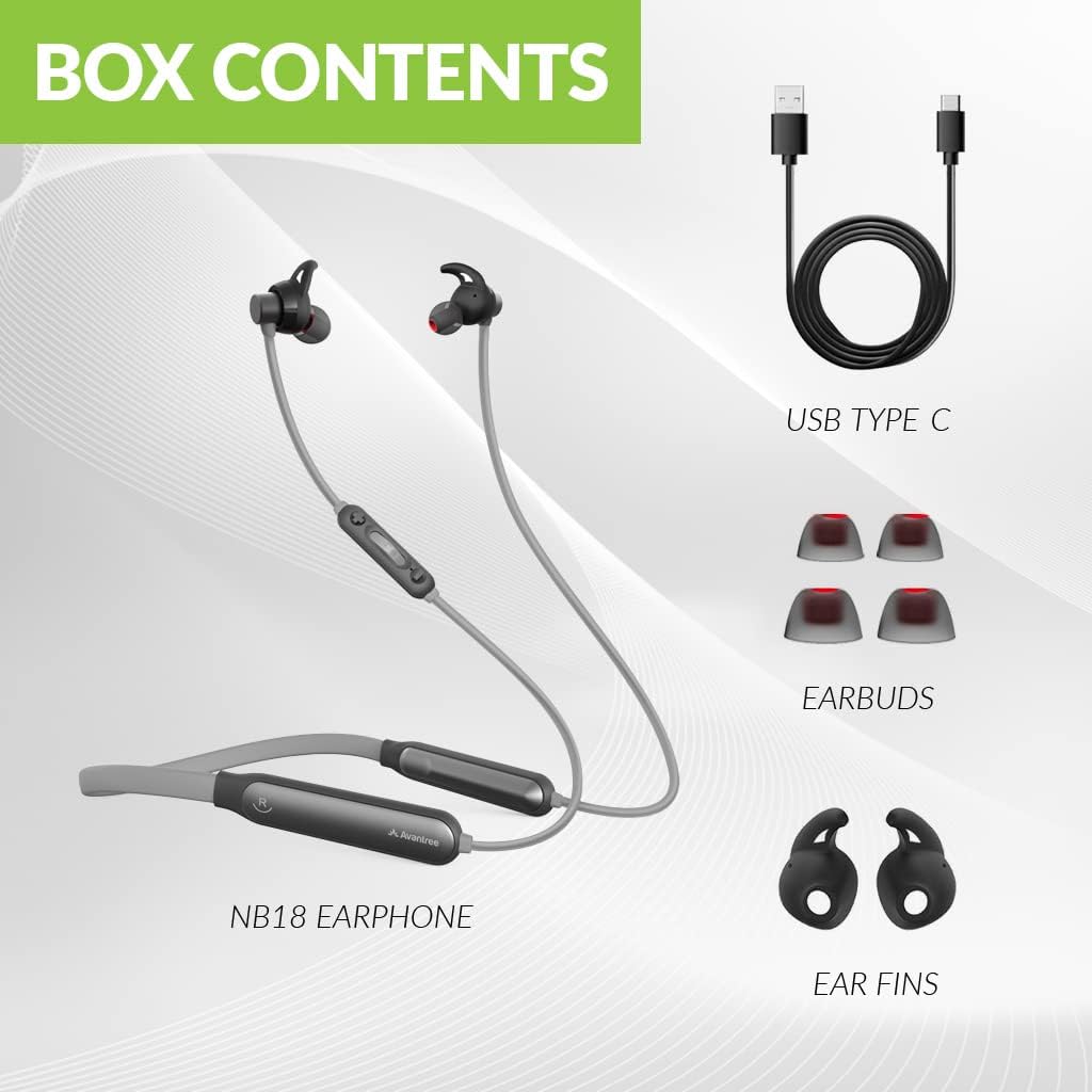 Avantree Neckband Bluetooth Headphones with Clear Dialogue Mode & Enhanced Volume, 20hrs Music Time, Wireless Earbuds, Support Low Latency