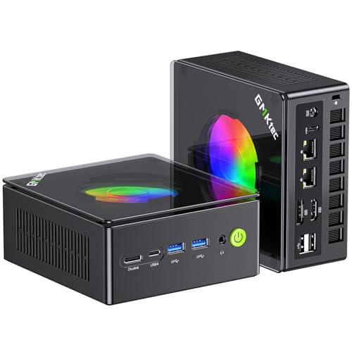 GMKtec M5 Plus Mini PC, AMD Ryzen 7 5825U (Upgraded 7430U/ 5700U), 16GB RAM&512GB PCIe3.0 SSD Desktop Computer with Dual 2.5G LAN, BT 5.2, WiFi 6E