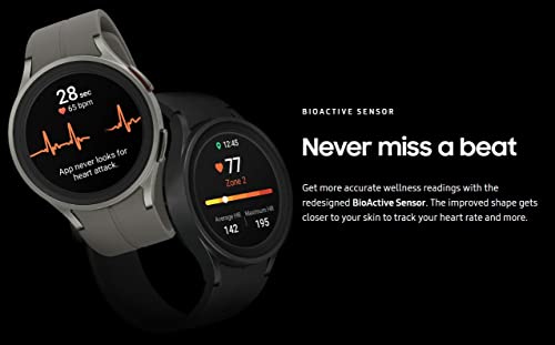 SAMSUNG Galaxy Watch 5 Pro (45mm, WiFi + 4G LTE) 1.4" Super AMOLED Smartwatch GPS Bluetooth with Advanced Sleep Coaching, Bioactive Sensor