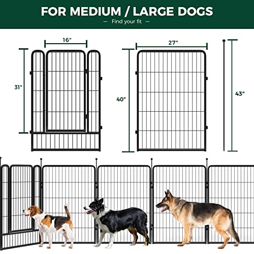FXW Rollick Dog Playpen for Yard, RV Camping, 32 inch 16 Panels for Small and Medium Dogs│Patented