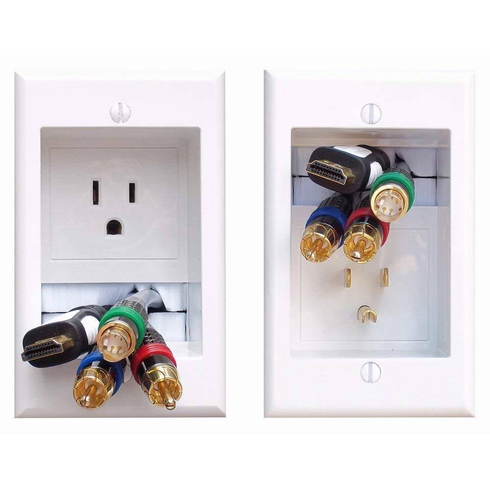 Powerbridge ONE-CK Recessed In-Wall Cable Management System with PowerConnect for Wall-Mounted Flat Screen LED, LCD, and Plasma