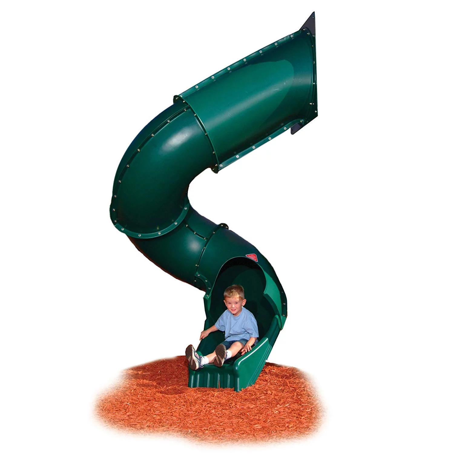 Swing-N-Slide Green Plastic Turbo Tube Slide for Backyard Swing Sets with Lifetime Warranty, For 7 Foot Deck Heights - Radiant Selections