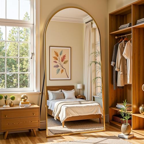 Floor Mirror, 78"x38" Oversized Full Length Mirror with Stand,Arched Full Body Mirror Standing Hanging Leaning Against Wall