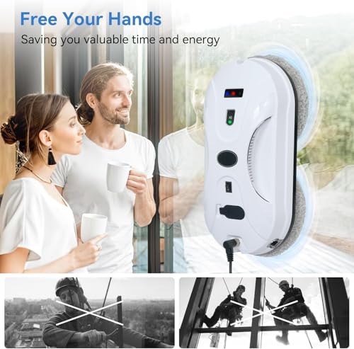 Automatic Window Cleaning Robot, Window Cleaner Robot Auto Dual Spray, 2025 Model Robot Limpia Vidrios AI Path Planning, 3000Pa Suction