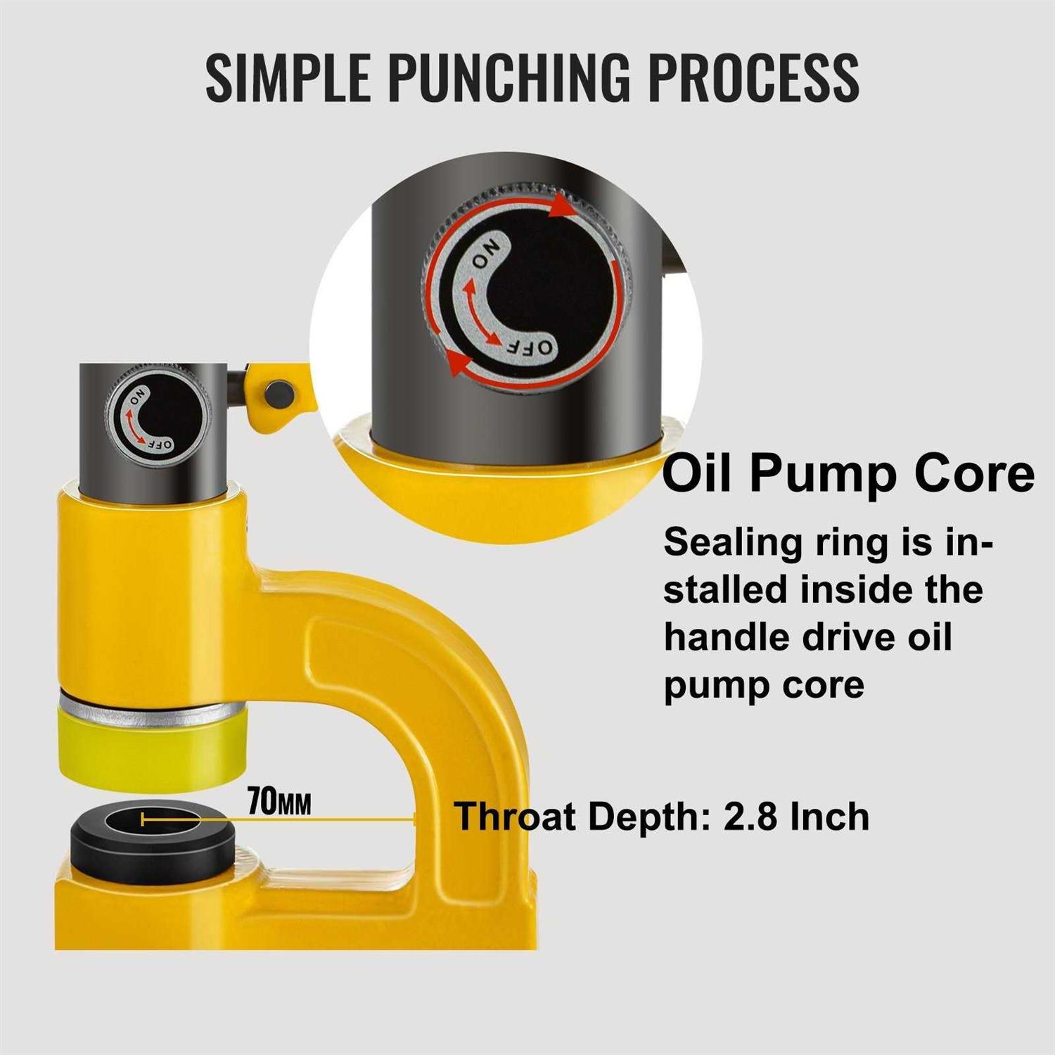 VEVOR Hydraulic Hole Punching Machine 6 Ton Manual Hole Digger Punch - Shop Hardware Tools Online Store