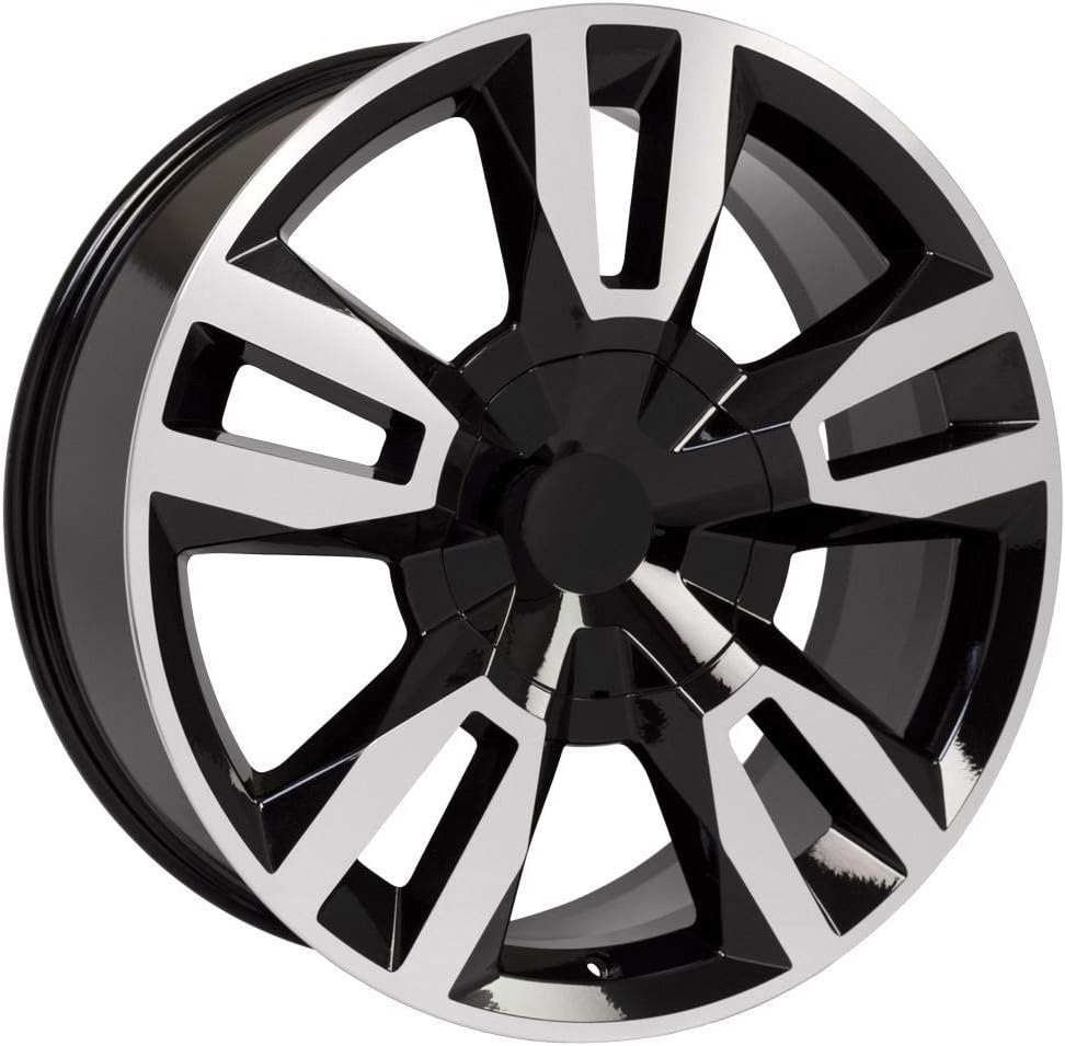 OE Wheels LLC 22 inch Rim Fits 6x139.7 Silverado Suburban Tahoe Sierra Yukon Escalade CV40 22x9 Black Machined Wheels Hollander: 5620