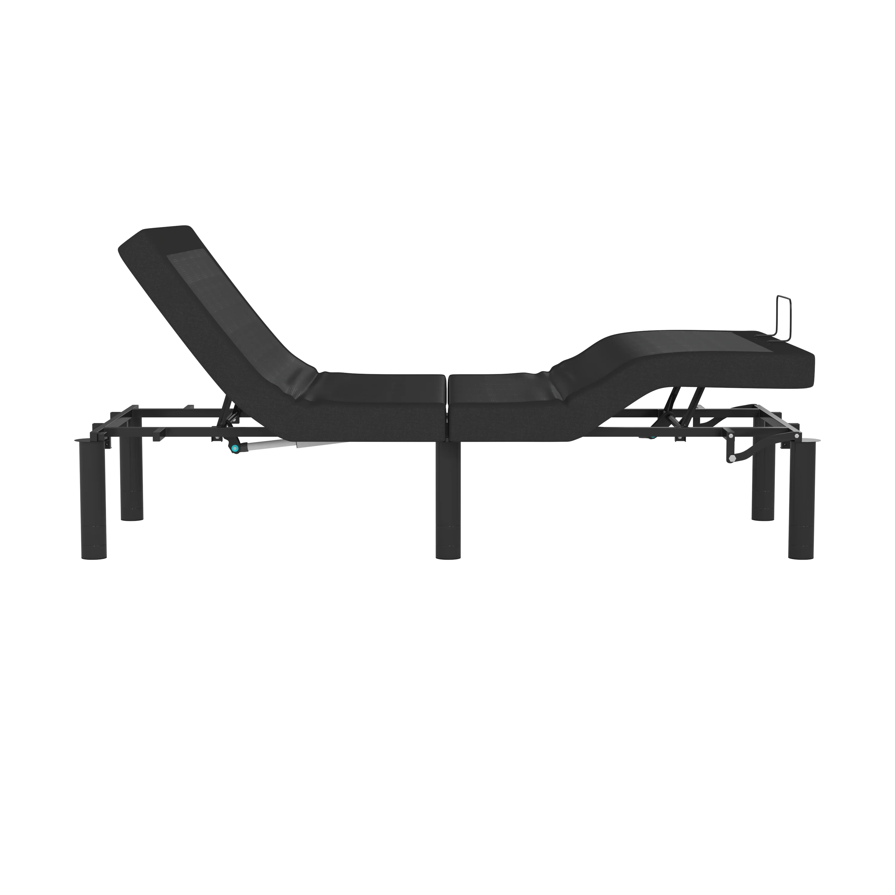 Merrick Lane Twin XL Adjustable Bed Frame with Wireless Remote and Dual Head & Foot Incline, Anti-Snore & Zero Gravity Presets-Black