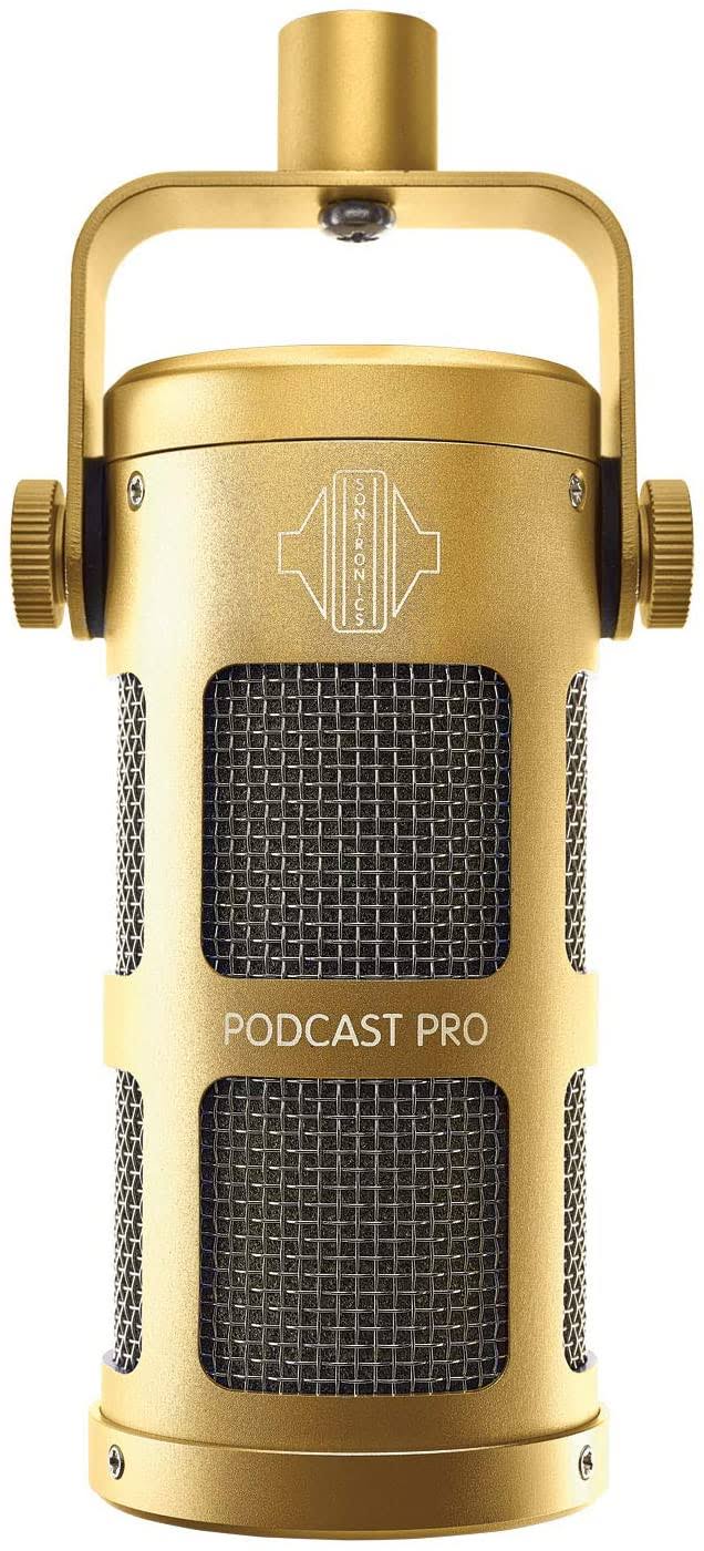 Sontronics Podcast Pro Gold Dynamic Microphone for Podcast, Broadcast, Streaming u0026 Video Conference