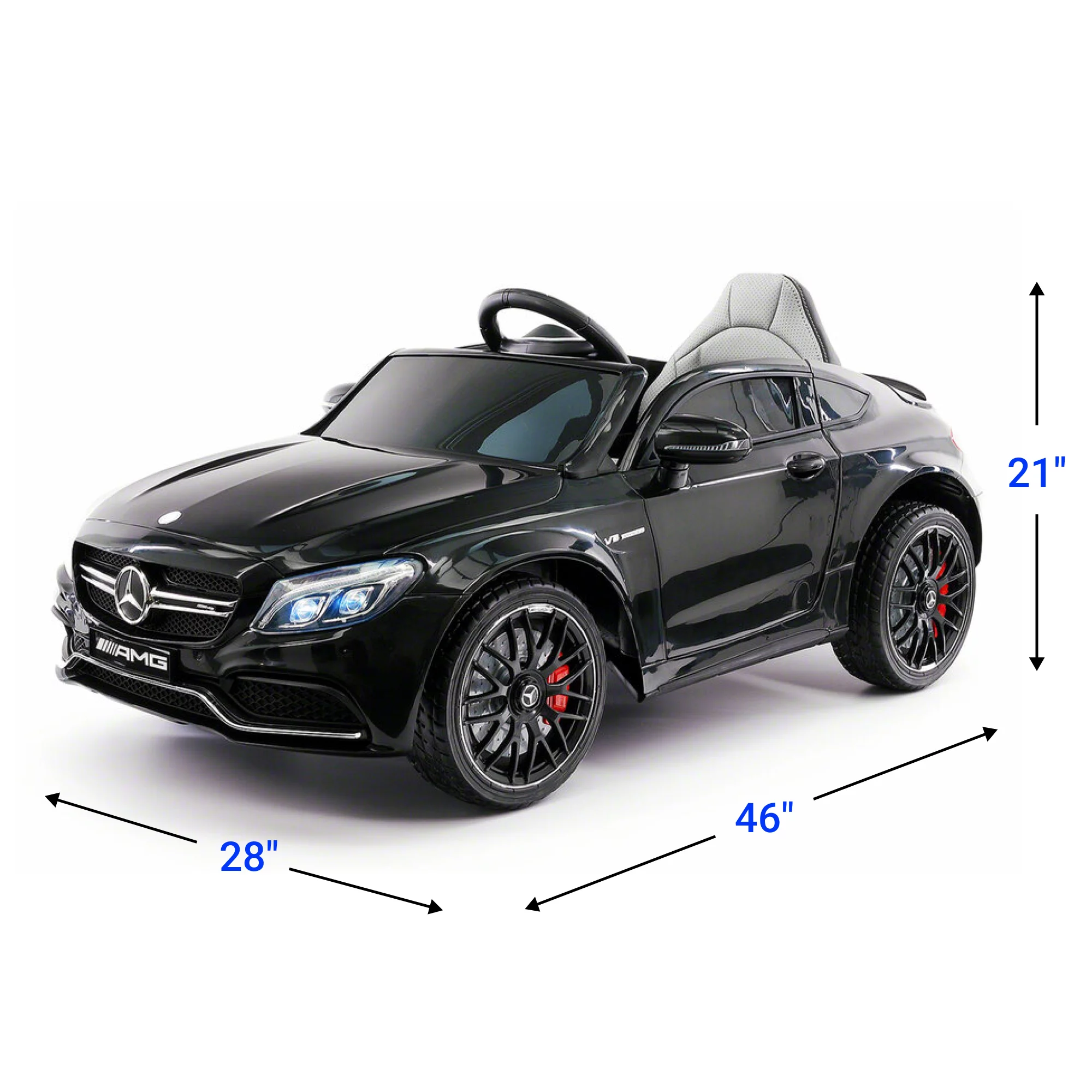 Mercedes Benz Kids Ride On Car 12V Licensed Electric Cars Motorized Vehicles for Boys, Remote Control, Leather Seat, Music, Horn