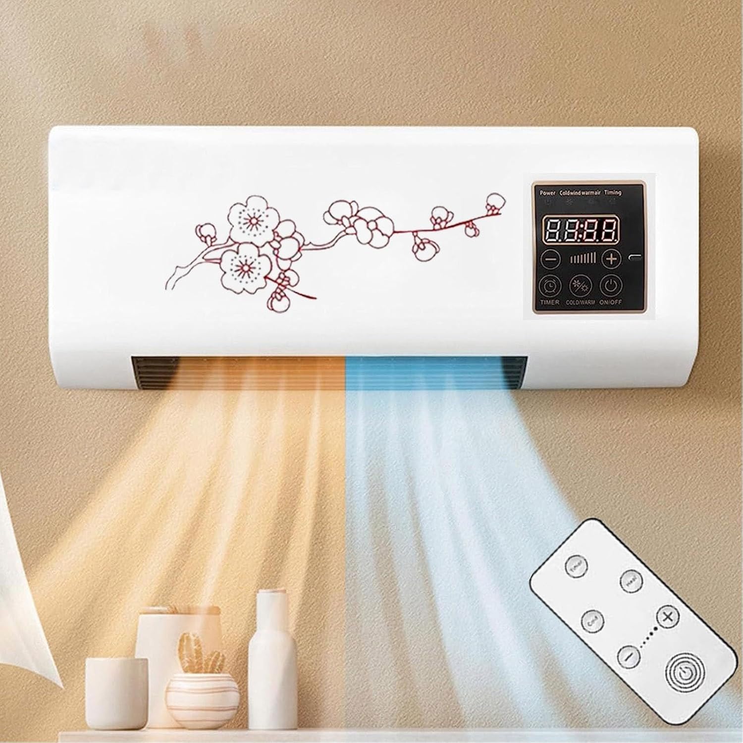 2 In 1 Mini Wall Mounted Air Curtain Fan - 2024 Split AC/Heating System - Wall Mounted Mobile Air Conditioner