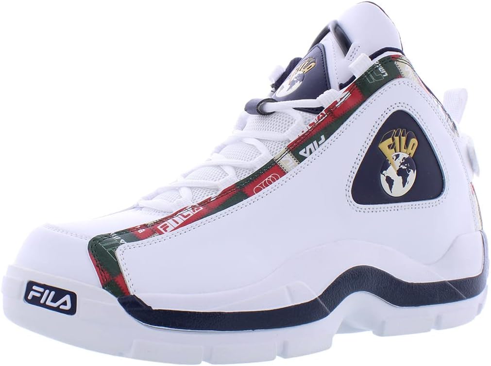 Fila Men's Grant Hill 2 Patchwork Basketball Shoes White/Fila Navy/Fila Red 9.5