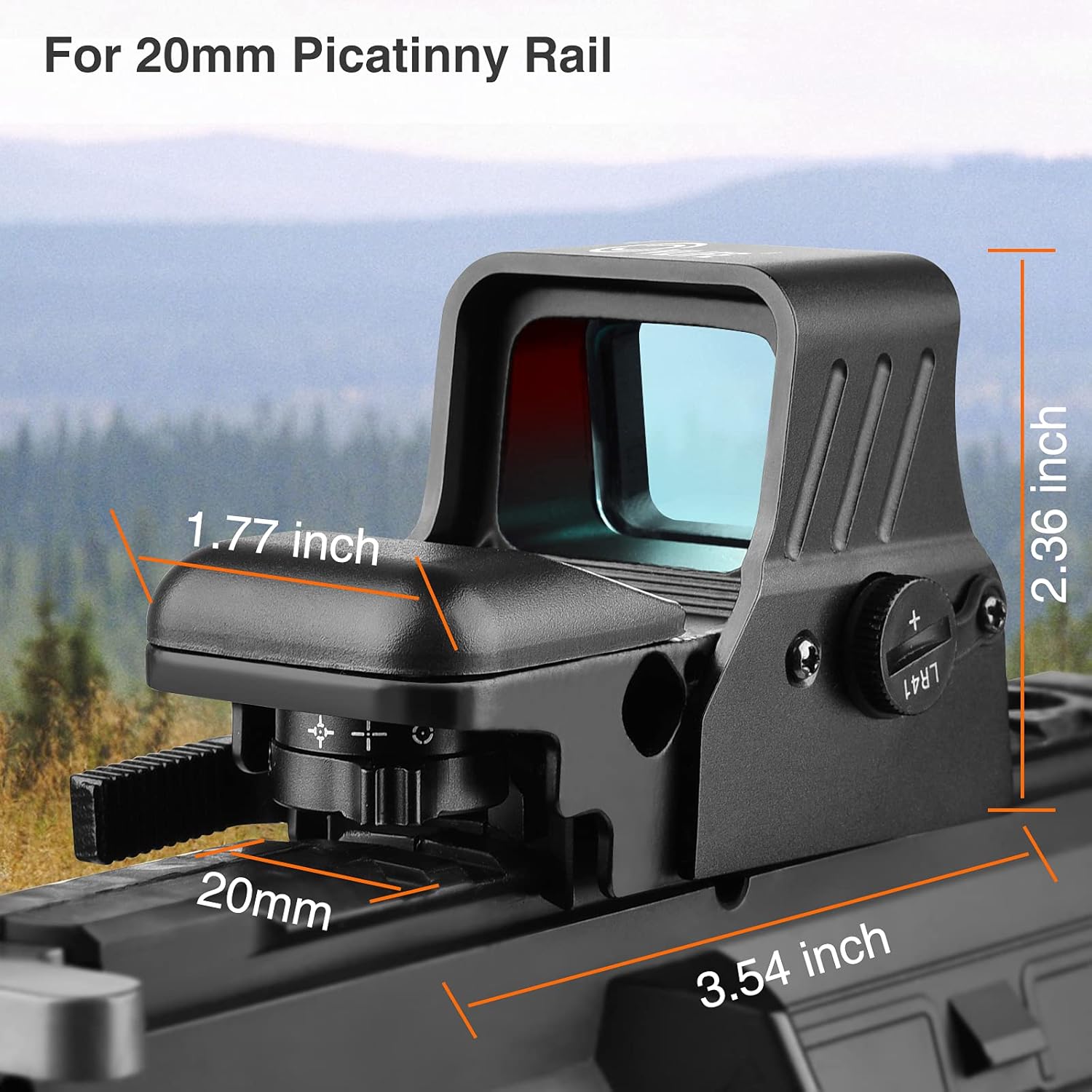 CVLIFE 1x22x33 Red Dot Sight 4 Reticles Reflex Sight with Quick Detach Mount for 20mm Picatinny Rail Pack of 2