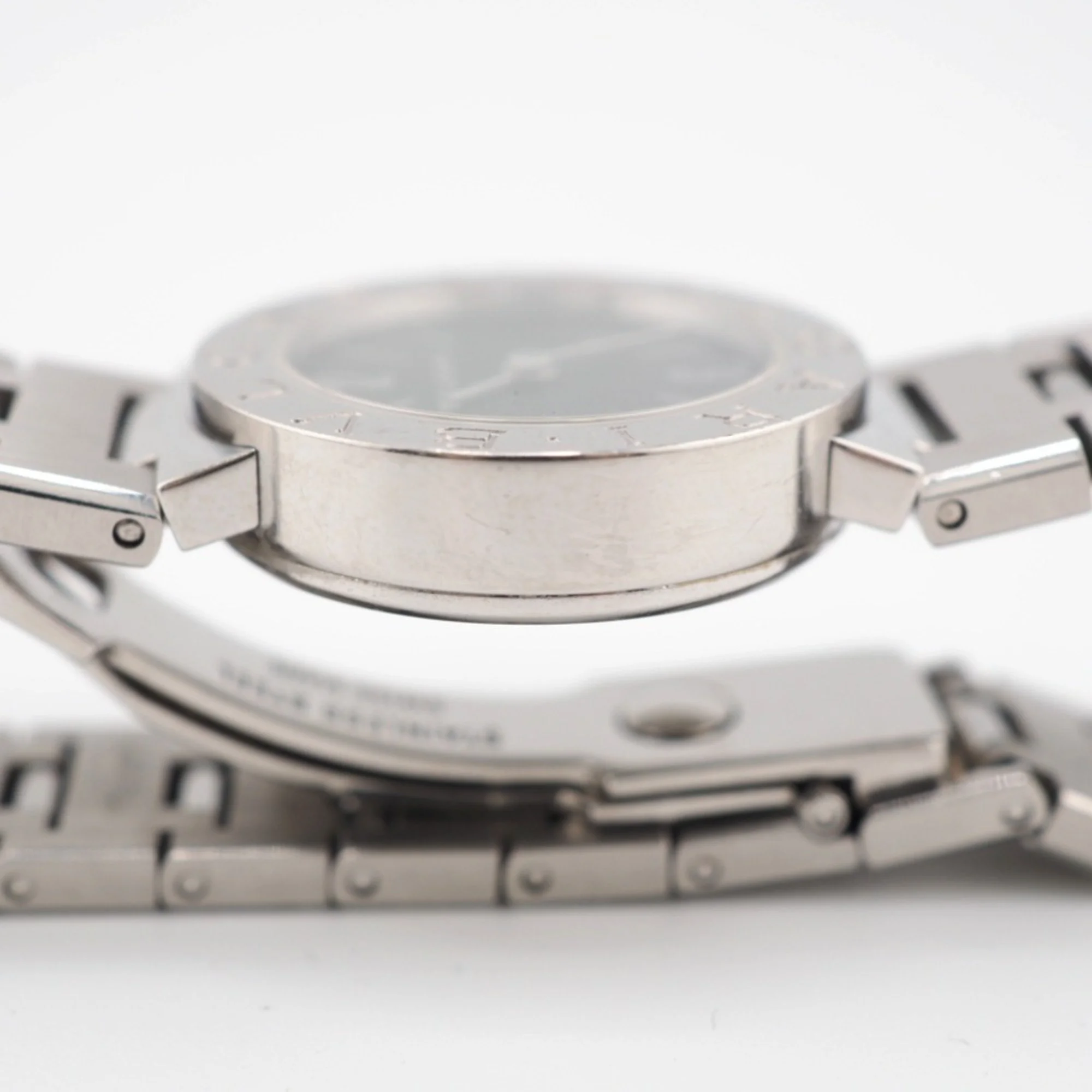 Pre-Owned BVLGARI Bvlgari BB23SS Bulgari Quartz QZ Black Dial Watch Silver Ladies (Good)