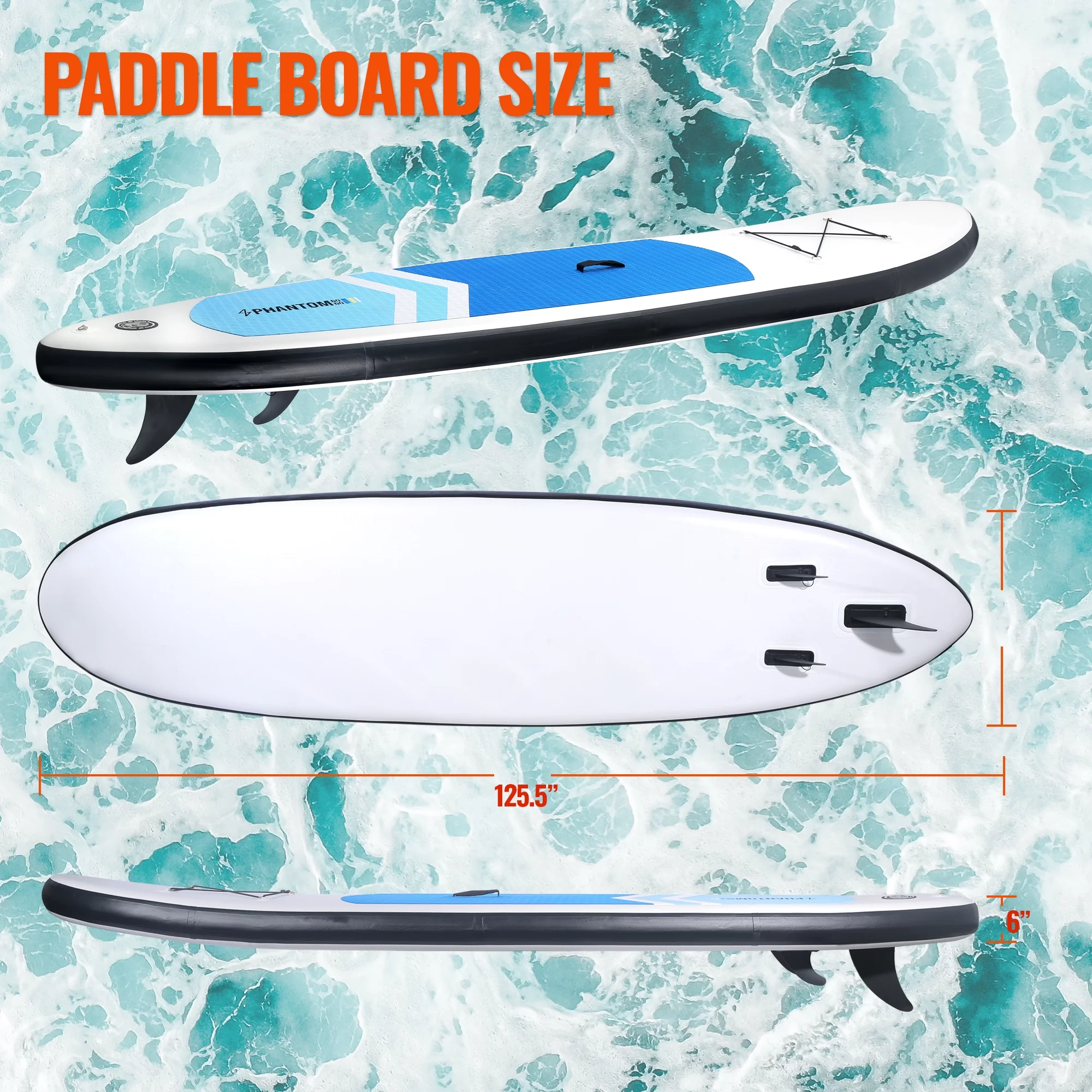 Inflatable Stand Up Paddle Board Premium SUP Accessories & Backpack, Surf Control, Non-Slip Deck, Leash, Paddle and Pump