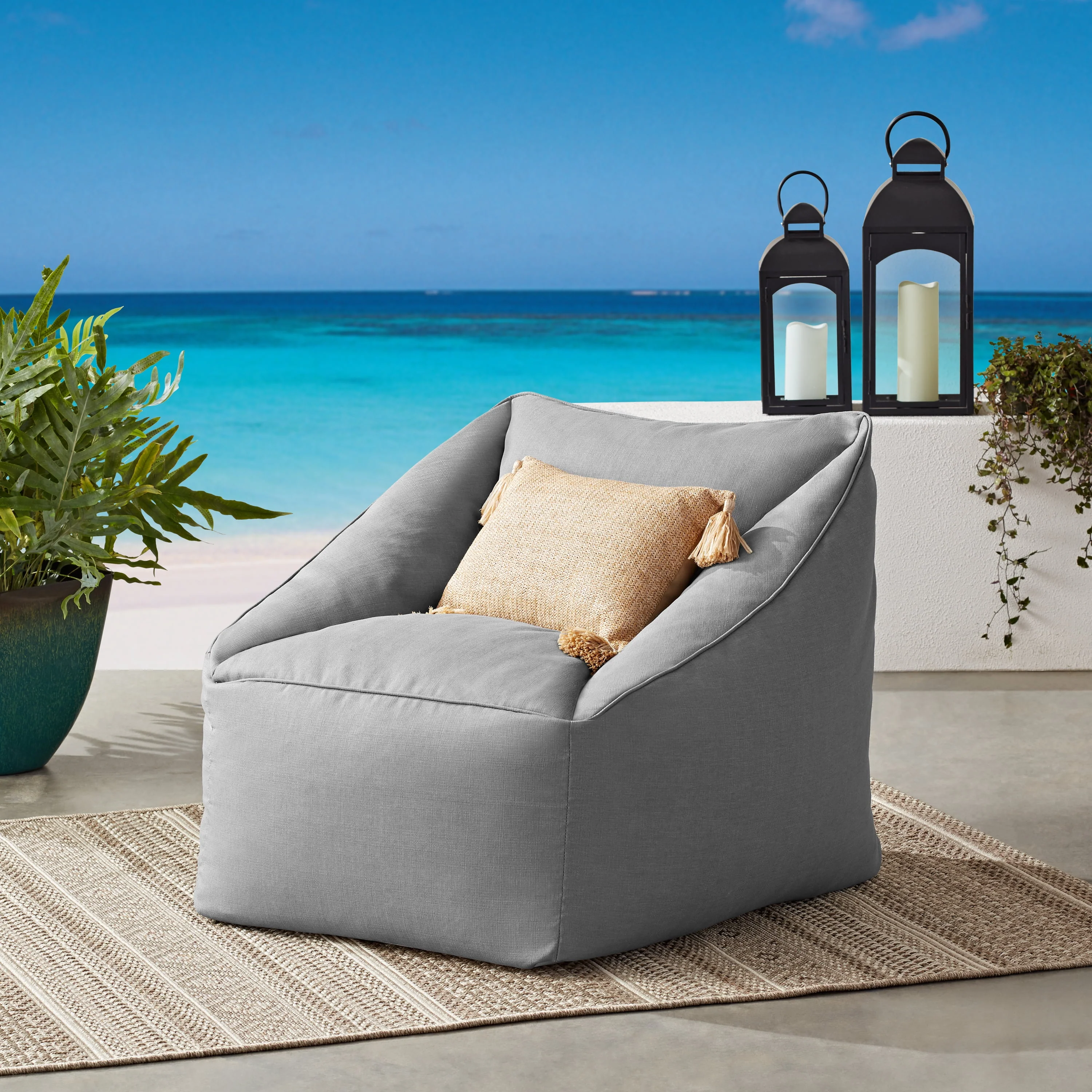 Better Homes & Gardens Dream Bean Patio Bean Bag Chair, Turquoise