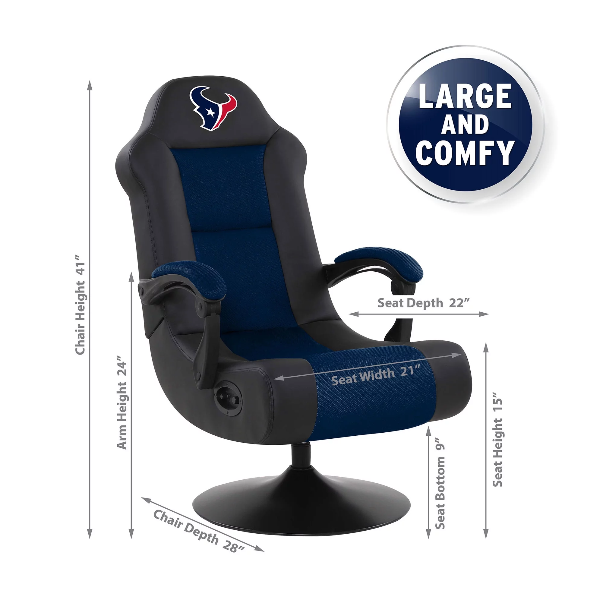 Imperial NFL Ultra Ergonomic Faux Leather Computer Gaming Chair, Houston Texans