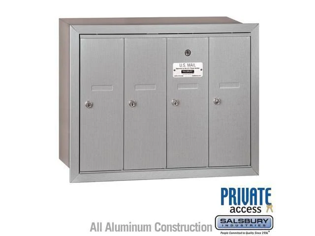 Salsbury Industries Bronze-Vertical Mailbox- Surface Mounted -4 Doors