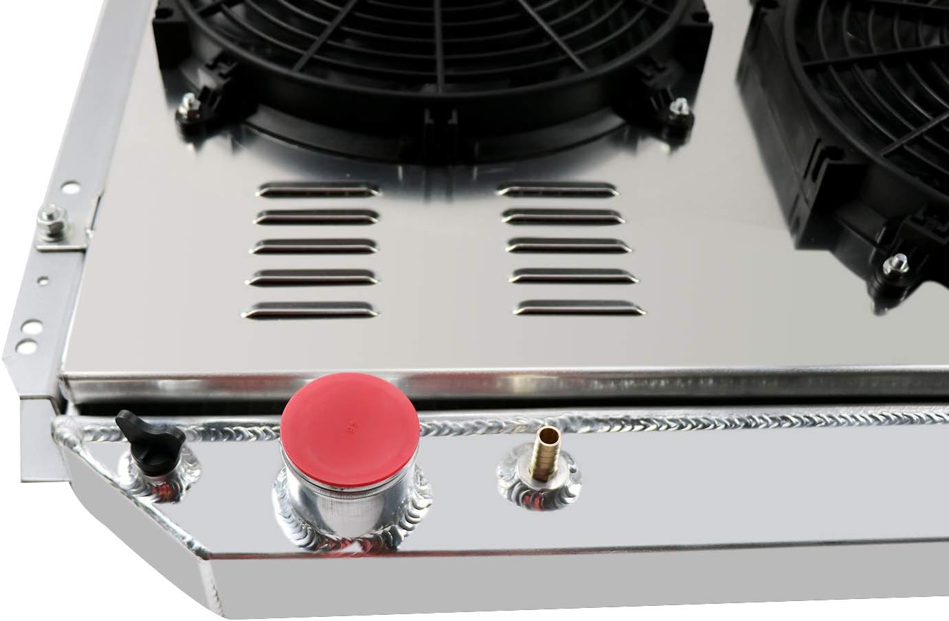 CoolingCare Radiator for 1966-1979 Ford Bronco F100 F150 F250 F350, 3 Row Aluminum Radiator + Shroud/Fan +Relay Kit