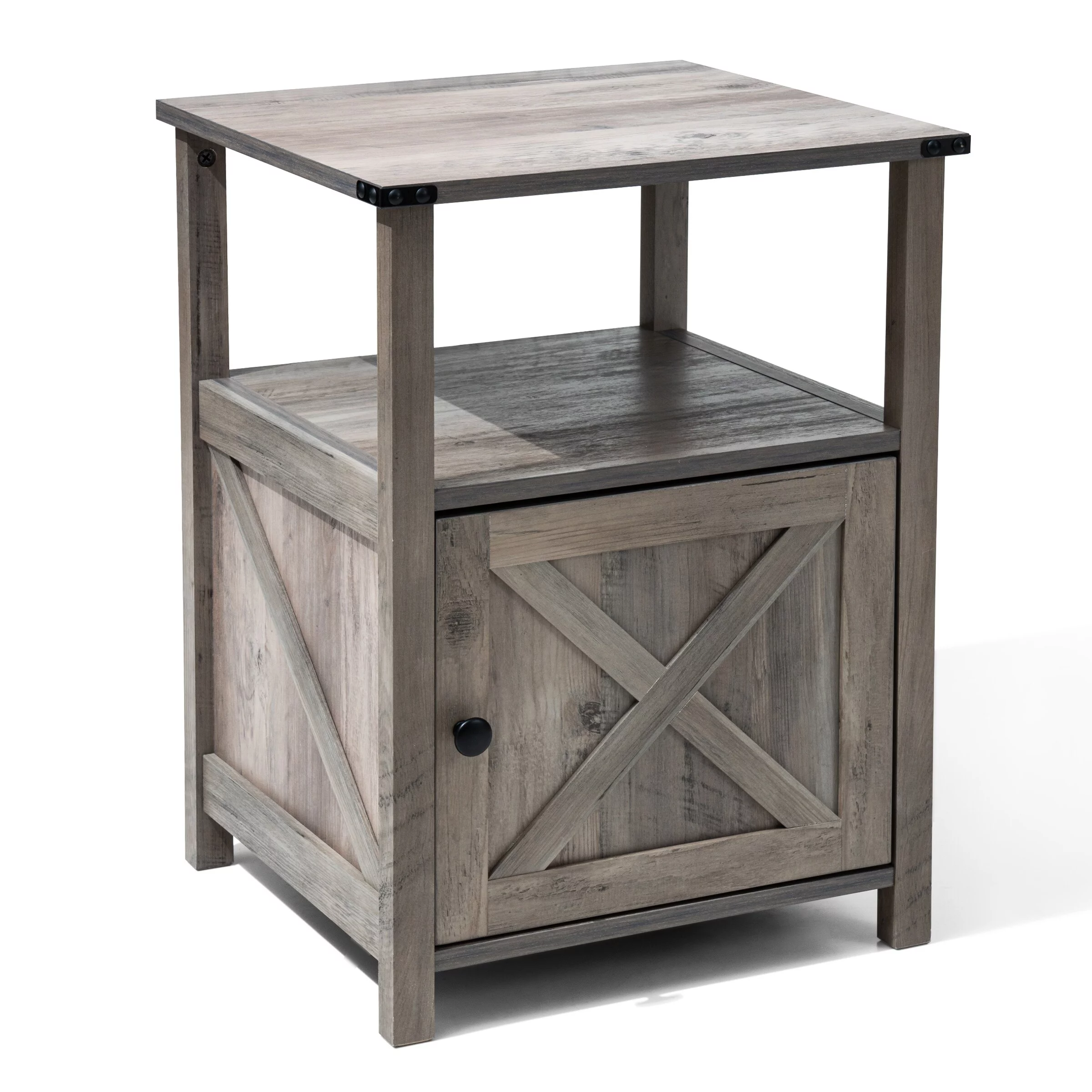 Crestlive Products Chairside Table Sofa Table End Table with Storage Cabinet - See Picture Oak Finish, 1-piece