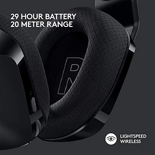 Logitech G733 Lightspeed Wireless Gaming Headset, Suspension Headband, Lightsync RGB, Blue VO!CE Mic, PRO-G Audio – Black, Gaming Headset Wireless