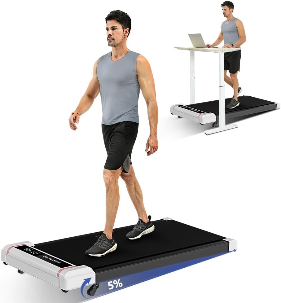 Walking Pad with Incline,2-in-1 Under Desk Treadmill for Home/Office,Compact Treadmill 265LB Capacity.