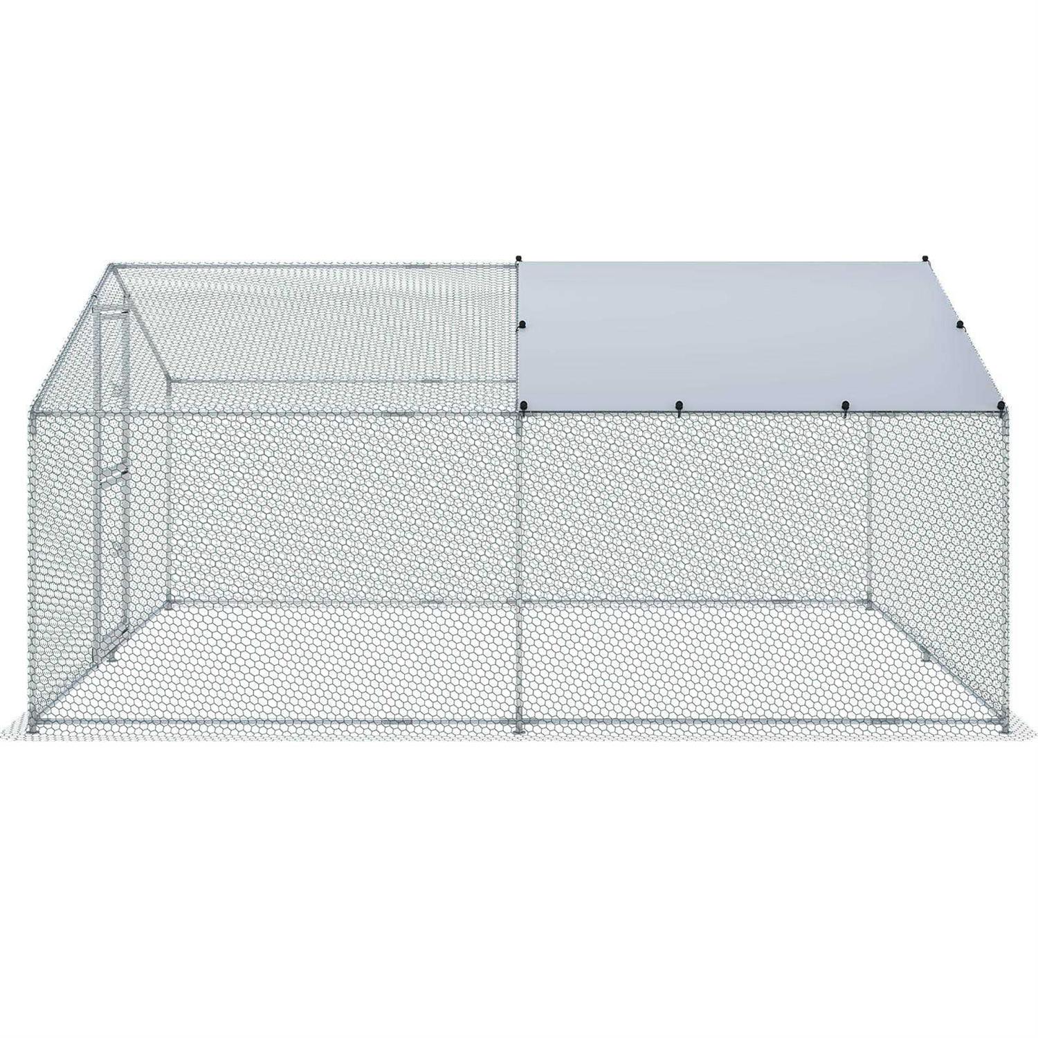 VEVOR Large Metal Chicken Coop with Run Walkin Chicken Coop for Yard with Waterproof Cover - Pet Supplies online store
