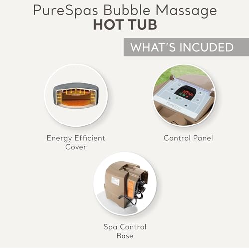 INTEX 28425EH PureSpa Bubble Massage Spa Set Outdoor Inflatable Portable Hot Tub, Includes Energy Efficient Spa Cover, Saltwater System Ready