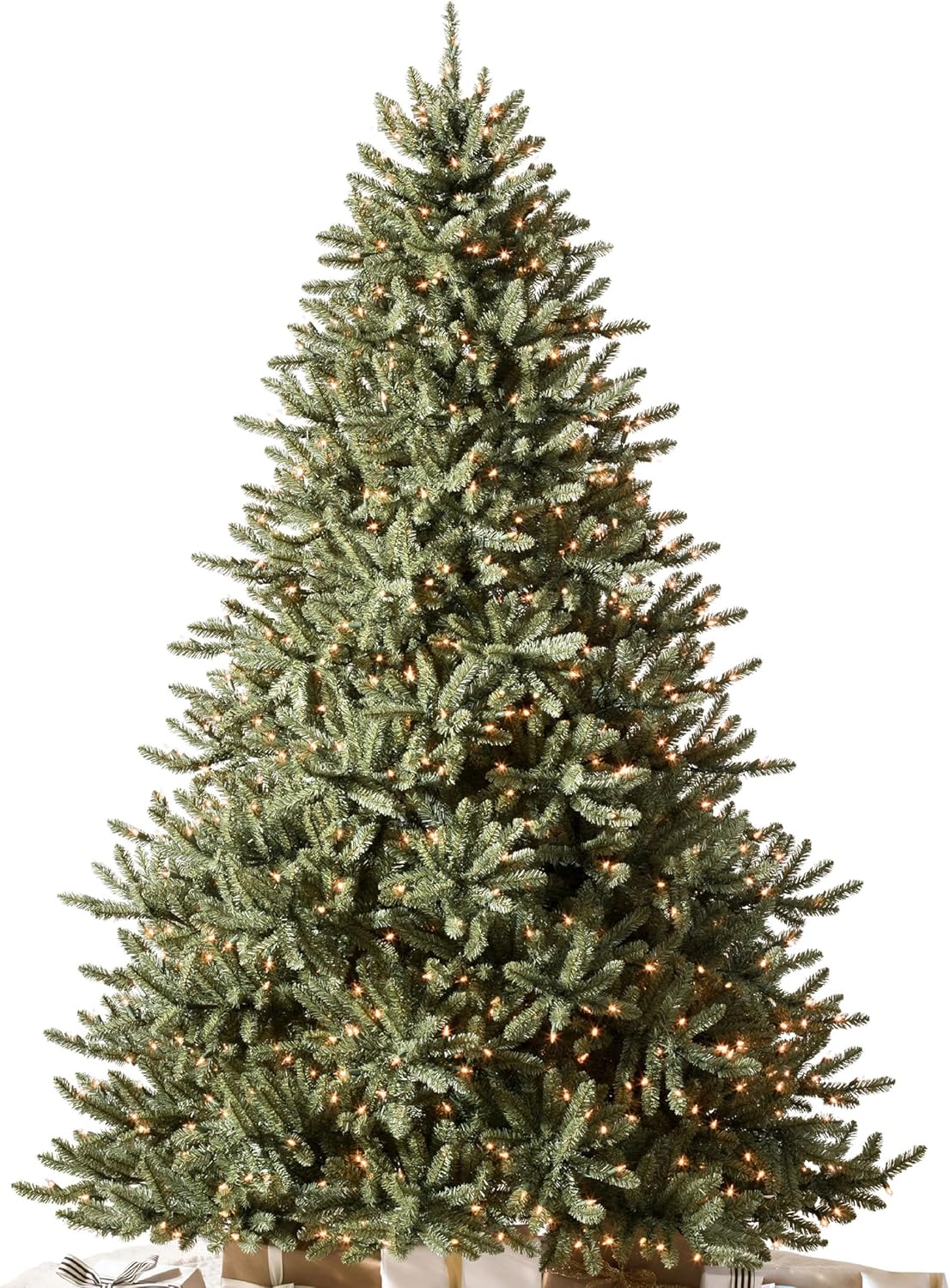 Balsam Hill 7.5ft Pre-Lit Classic Blue Spruce - Artificial Christmas Tree with 1000 Clear Incandescent Lights, Easy Plug Technology