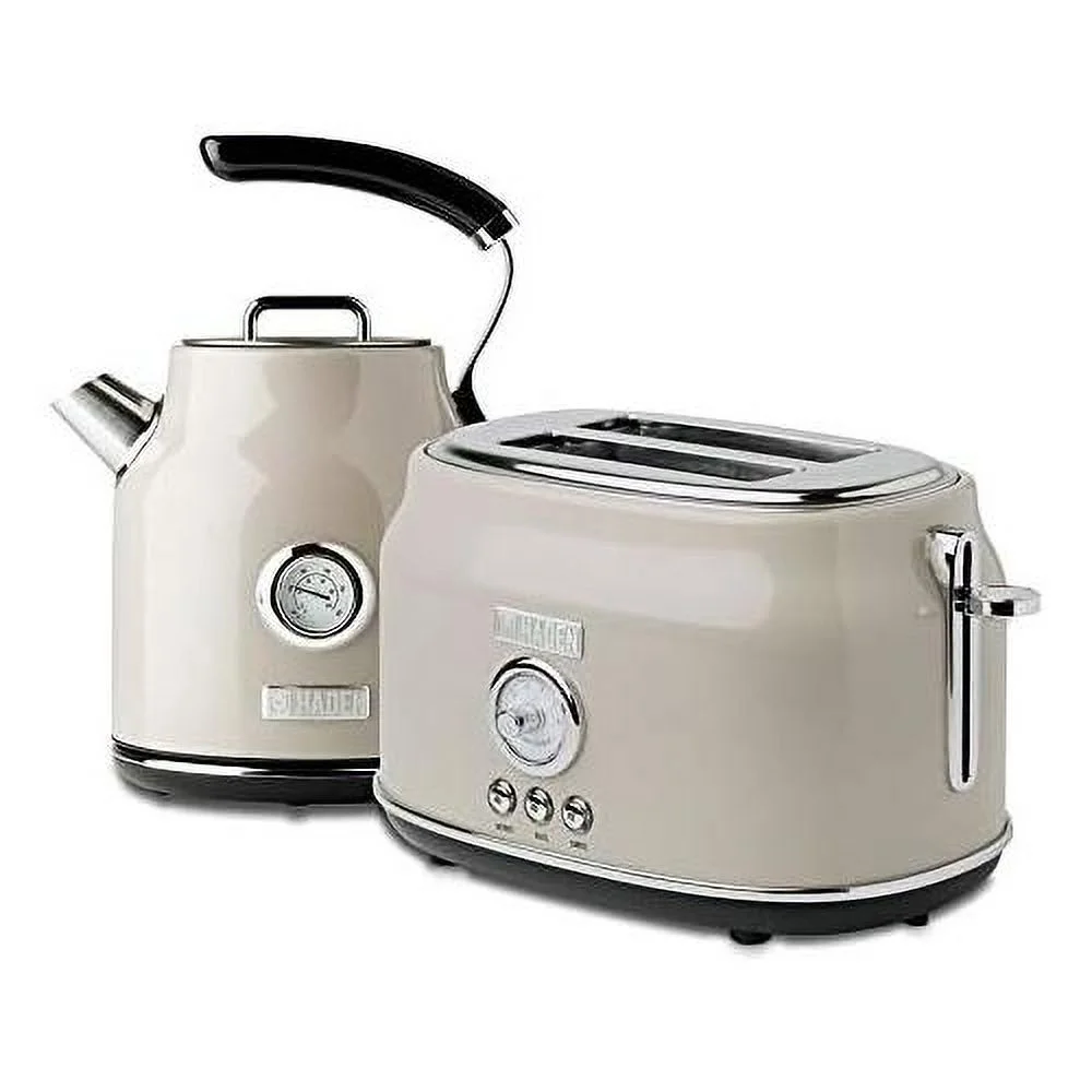 dorset wide slot stainless steel 2 slice toaster & dorset 1.7 liter stainless steel electric water kettle