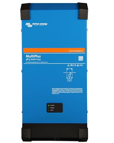 Victron Energy MultiPlus Pure Sine Wave Inverter Charger for 80 amp Battery, 2000VA 12-Volt