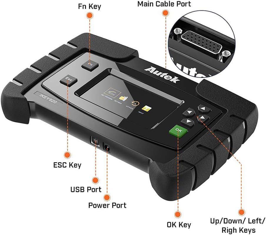 Autek IKey820 Key Fob Programming Tool for All Cars Immobilizer Pin Code Reader Locksmith Car Key Programmer