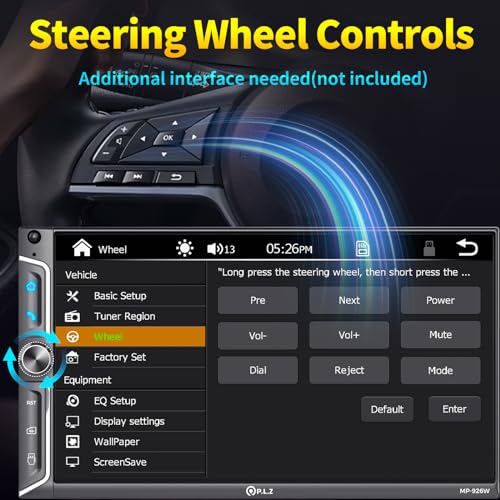 PLZ 7" Wireless Double Din Car Stereo Apple Car Play Radio Carplay Android Auto QLED Touch Screen, Bluetooth 5.3 Audio Receivers, 1080P Backup Camera
